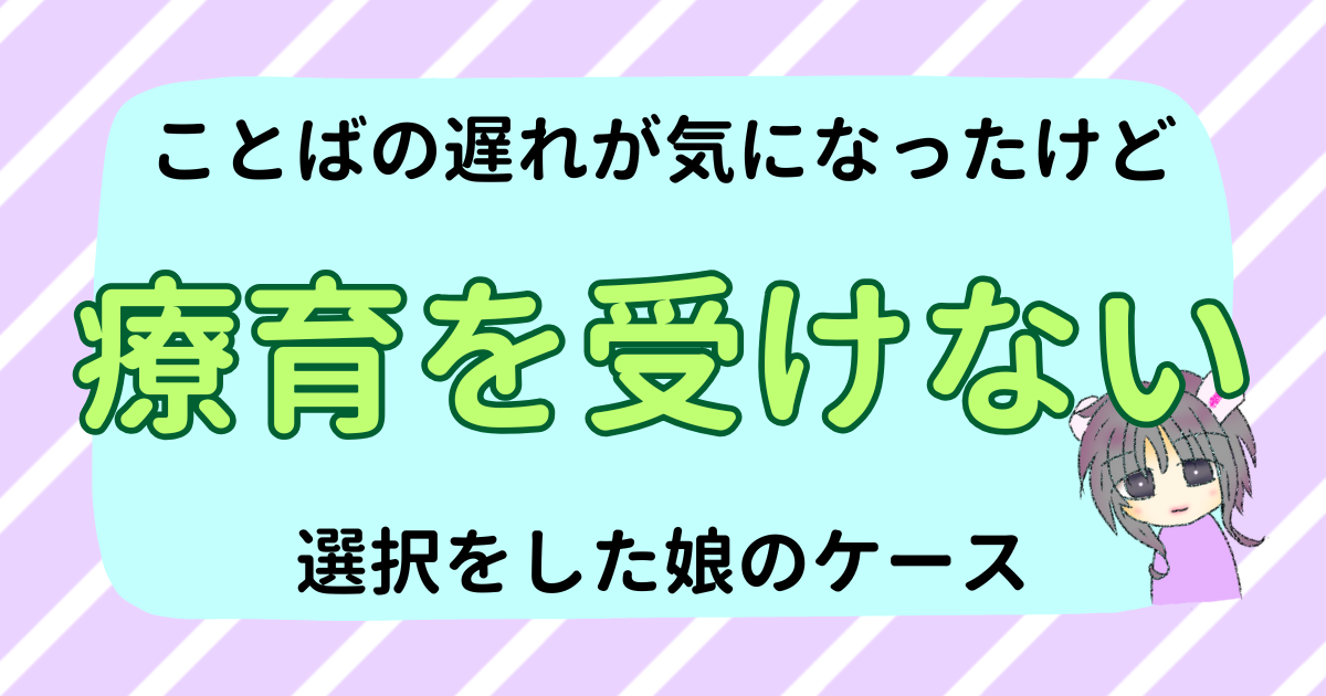 療育を受けない選択をした理由｜言葉の遅れが気になった娘の話